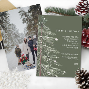 Snowy Pine Custom Photo Christmas Holiday Card