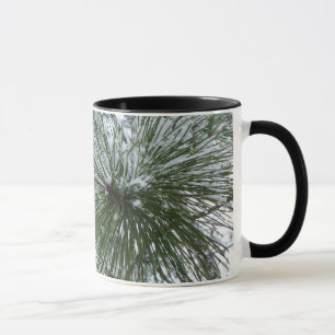 Snowy Pine Needles Winter Nature Photography Mug