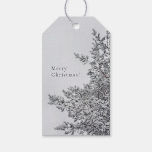 Snowy Pine, Scandinavian Christmas aesthetic Gift Tags