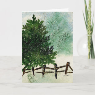 Snowy Pine Tree Christmas Card