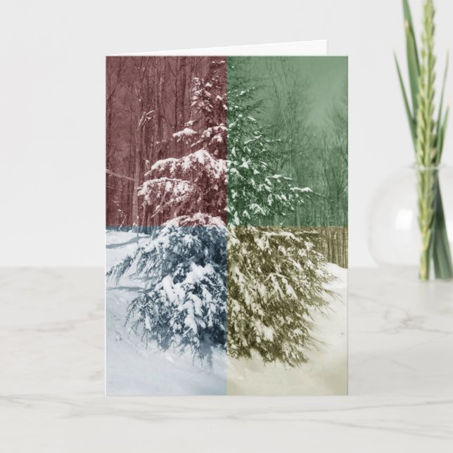 Snowy Pine Tree Christmas Card (Front)
