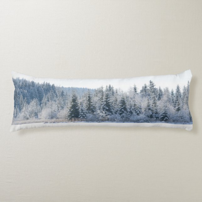 Snowy Pine Trees Dream 1 Body Cushion (Front)