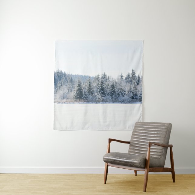 Snowy Pine Trees Dream 1 Tapestry (In Situ)