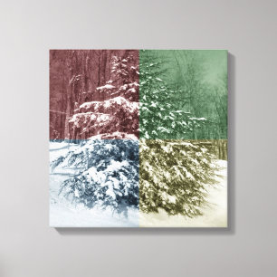 Snowy Pine Wrapped Canvas