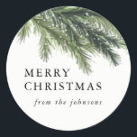 Snowy Pines Christmas Sticker<br><div class="desc">Snowy Pines Chrsitmas Sticker,  Customisable,  Part of a collection</div>