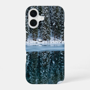 Snowy Pines Dark Lake Winter Phone Case