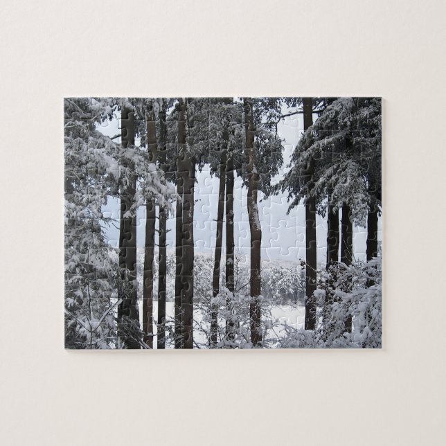Snowy Pines in Blue Light Jigsaw Puzzle (Horizontal)