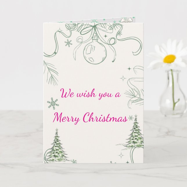 Snowy Pines & Peace Card (Small Plant)