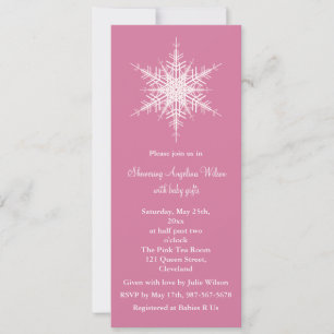 Snowy Pink Baby Shower Invitation