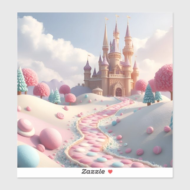 Snowy Pink Candy Land Fairy Castle (Sheet)