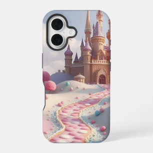 Snowy Pink Candyland Fairy Castle iPhone 16 Case