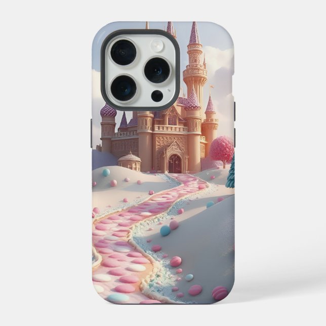 Snowy Pink Candyland Fairy Castle iPhone Case (Back)