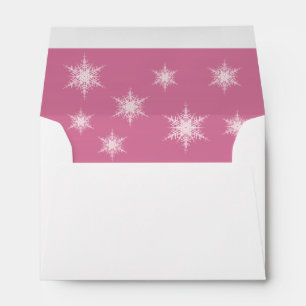 Snowy Pink Thank You Card Envelope