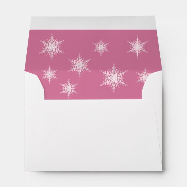 Snowy Pink Thank You Card Envelope (Back (Bottom))