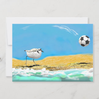 Snowy Plover and Soccerball Thank You Card