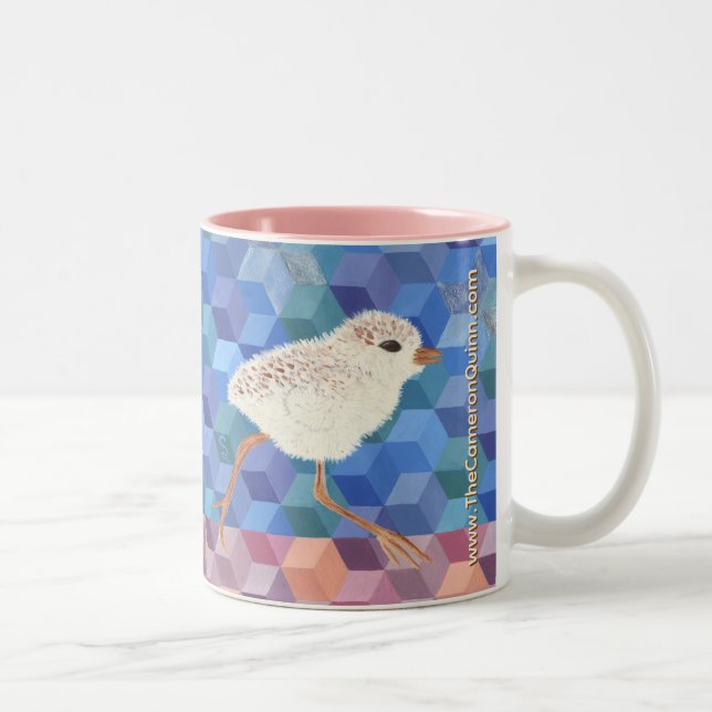 Snowy Plover Chick Two-Tone Coffee Mug (Right)