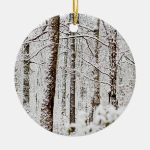 Snowy Pocono Wonderland Ceramic Ornament