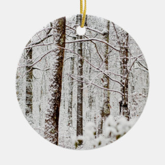 Snowy Pocono Wonderland Ceramic Ornament