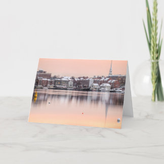 Snowy Portsmouth, NH Waterfront Holiday Card