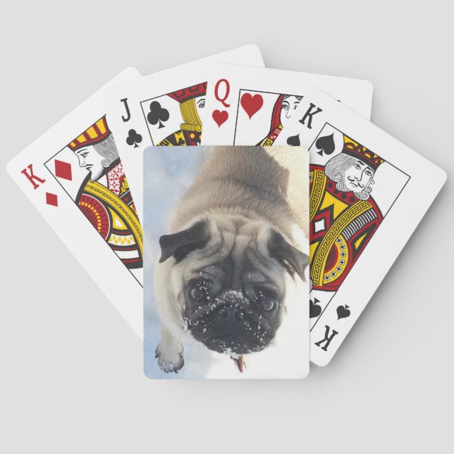 Snowy Pug Deck of Cards (Back)