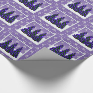 Snowy Purple Christmas Wrapping Paper