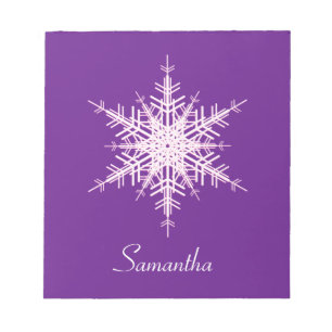Snowy Purple Snowflake Notepad