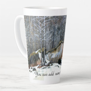 Snowy ravine painting watercolor latte mug