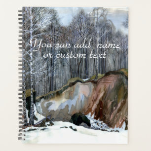 Snowy ravine painting watercolor planner