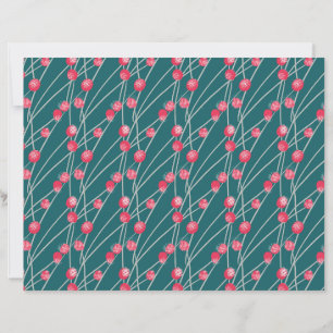 Snowy Red Berries on Dark Green