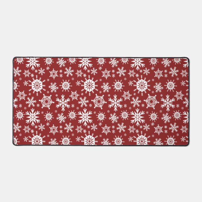 Snowy Red  Desk Mat (Front)