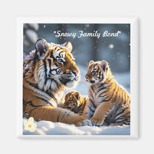 "Snowy Refuge of Tiger Love" Magnet