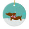 Snowy Reindeer Dachshund Tree Holiday Ornament