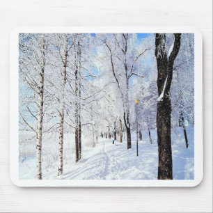 Snowy Road Mouse Pad