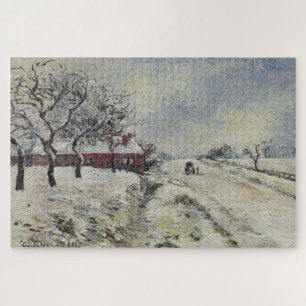 Snowy Road with House, Surroundings of Eragny 1885 Jigsaw Puzzle