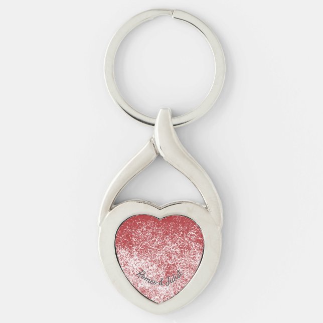 Snowy Ruby Heart Keychain (Front)