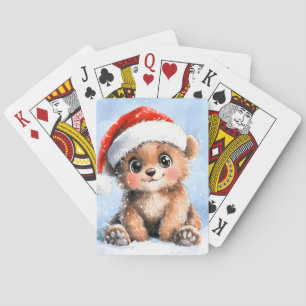 Snowy Santa Little Cub Playing Cards