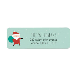 Snowy Santa Return Address Label