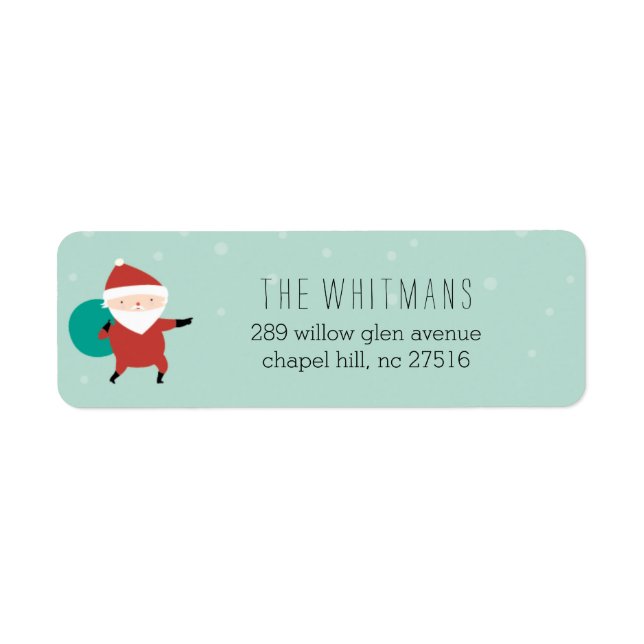Snowy Santa Return Address Label (Front)