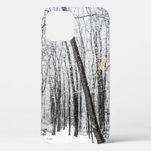 Snowy Scene in Woodland Michigan iPhone 12 Case