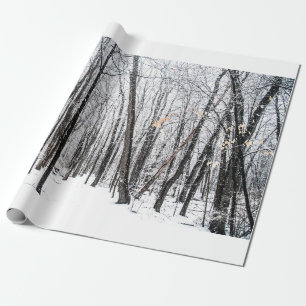 Snowy Scene in Woodland Michigan Wrapping Paper