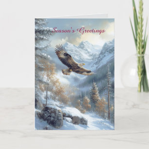 Snowy Scene With Eagle Christmas Card