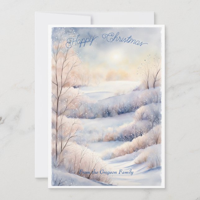 Snowy Serenity: Customizable Winter Wonderland Invitation (Front)