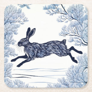 Snowy Serenity Extended Version. Square Paper Coaster