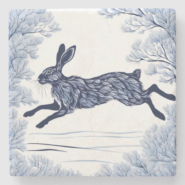 Snowy Serenity Stone Coaster (Front)