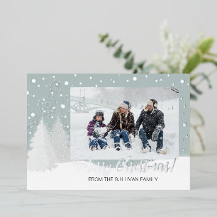 Snowy Silver Foil Photo Card