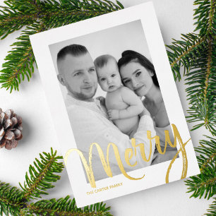 Snowy Skies Foil Holiday Card