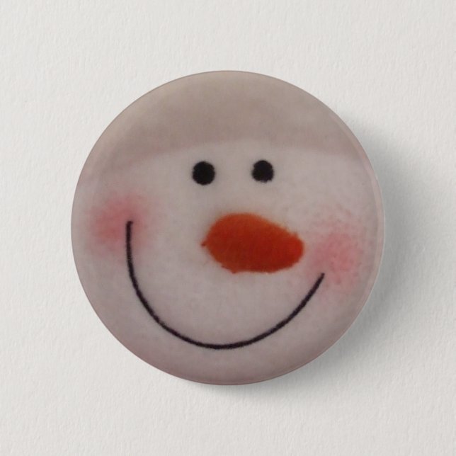 Snowy Snowman 6 Cm Round Badge (Front)