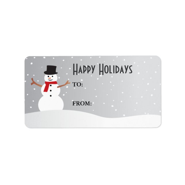 Snowy Snowman Gift Label (Front)