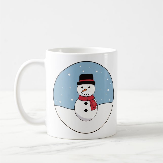 Snowy Snowman Winter’s Day Coffee Mug (Left)