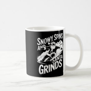 Snowy Spins Santa Grinds Snowboarder Christmas Sno Coffee Mug